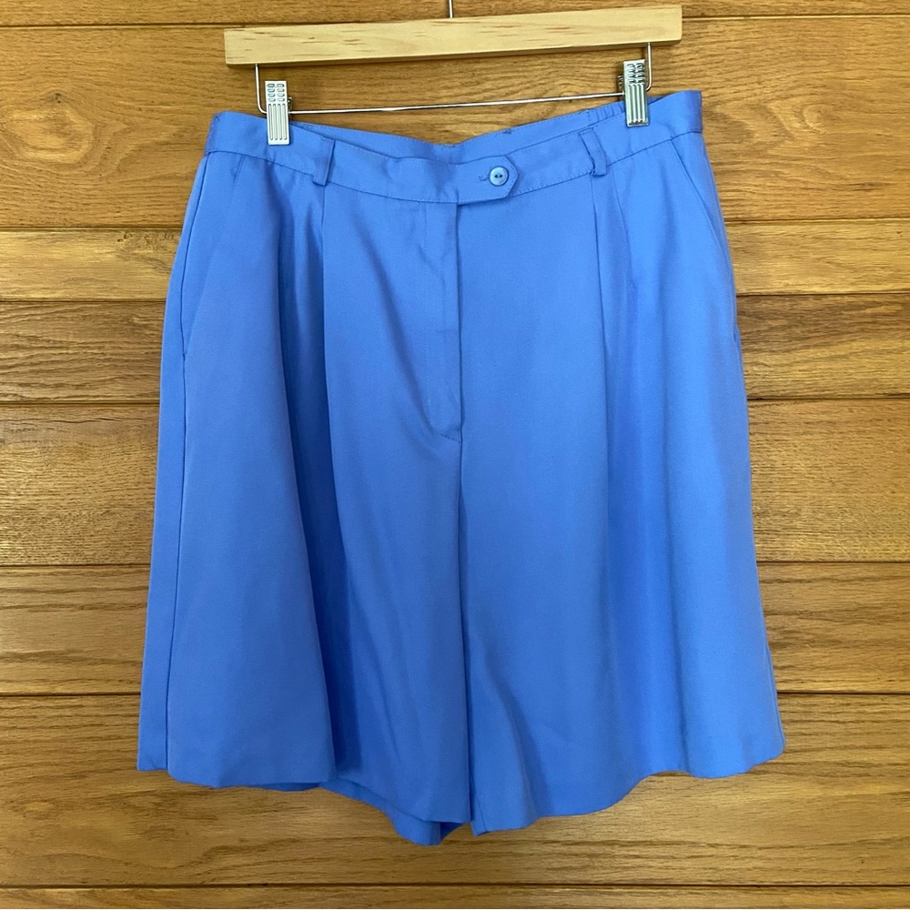 Vintage 80s EP Pro blue purple pleated waist longline shorts
